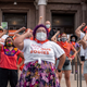 Protesters perform outside the Texas State Capitol in September 2021 after Texas passed S.B.8, which effectively bans nearly all abortions.